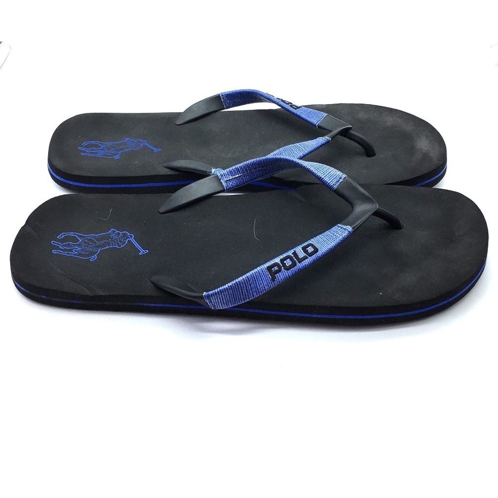 POLO Ralph Lauren Flip Flop Sandals‎ Blue Men Size Large